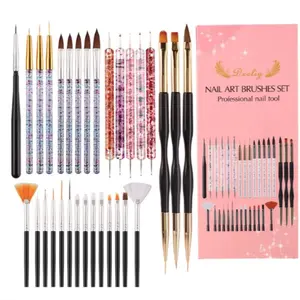 Nail Art Brush Set, 31pcs/set Professional Nail Art Design Tool, Nail Art Tools Nail Art Manicure, Nail Art Builder Gel Brush, Nail Art Design Tool for Salon Home Use