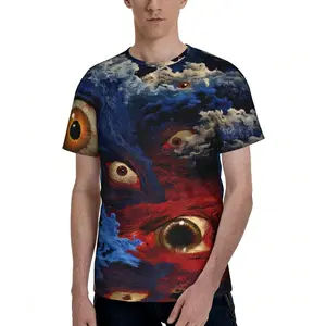 Eye of Chaos Dark Cthulhu Summer Full-Print Short-Sleeve 3D Printed T-Shirt Unisex Outdoor Comfortable Top Party Clothes Couple Pattern Gift for Friends