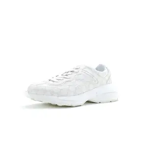 Pre-owned Gucci Rhyton Sneakers GG Coated Canvas by Rebag