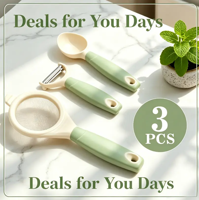2026 Green Stainless Steel Fine Mesh Filter — Multifunctional — Ideal for coffee/tea sifting, cooking and food prep; kitchen gadget for vegetable peeling; multifunctional fruit peeler and chopper tool; ice cream scoop and mashed potato spoon