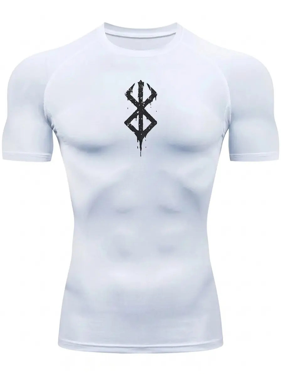Berserk Brand of Sacrifice Compression Shirt | Men’s Anime Gym Pump Cover, Quick-Dry Aesthetic Bodybuilding Top