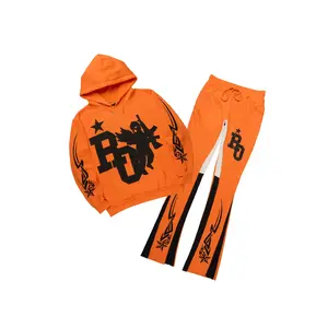 Pluton Orange/Black Hoodie/Stacked Flare Track Set
