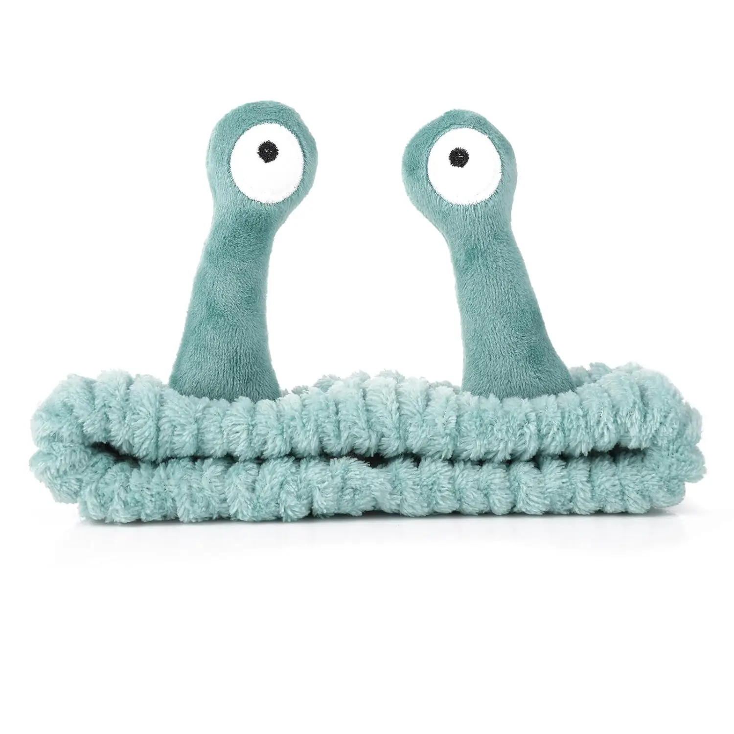 WLLHYF Spa Headband Facial Makeup Head Band Microfiber Soft Coral Fleece Head Wraps Snail Cartoon Cute Hair Accessories Elastic Skincare Hair Band for Women Girls (Light fruit green) Fringe Natural Jellyfish Styling Round Fluffy