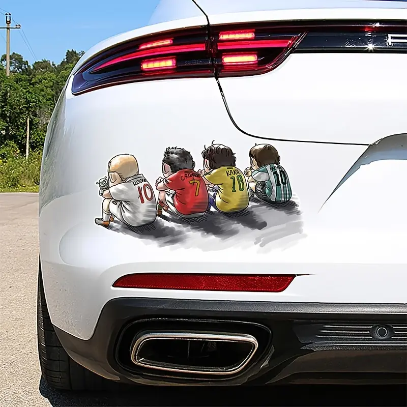 1PC "Soccer Players Cartoon Lineup Sticker (Cute player figures + jersey numbers + device/gear bag fit) Multi-scene sticker Adds soccer personality For multi-scene decor fans Automobile Decals Automotive Decals"