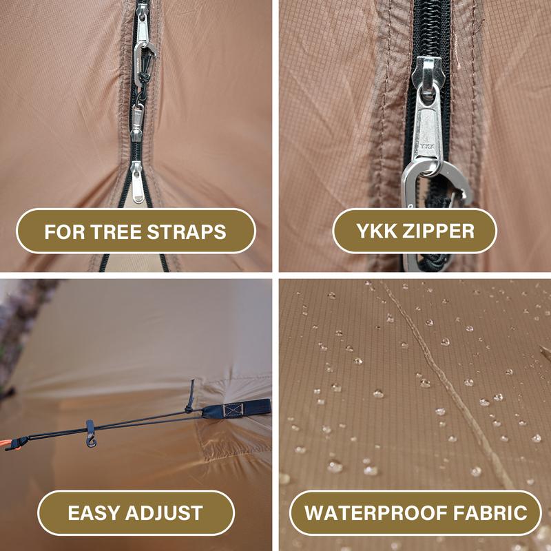 Onewind Blackthorn Ultralight Tarp Tent - Waterproof 4-Person Lightweight for Hammock Camping Backpacking Shelter Tent with Rain Fly & Fire Retardant