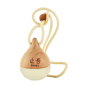 ZHIWU Water Drop Car Air Freshener Diffuser - No Fire Essential Oil Purifier for Car Rearview Mirror Hanging, Shangri-La Scent