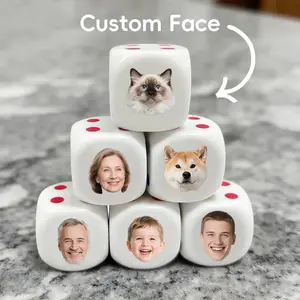 Custom Face Photo Dice Set Personalized Printed Acrylic Dice Creative Party Birthday Graduation Gift
