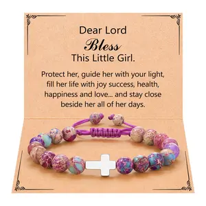 Baptism Gifts for Girl 1st Holy First Communion Christening Religious Catholic Christian Easter Confirmation Gifts for Kids Teen Girls Teenage Goddaughter Cross Bracelet