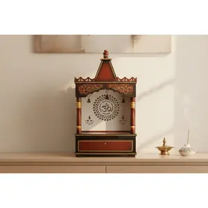 Wooden Religious Temple, Brown (27*15*10 in) - Home Decor, Room Accent, Household Items Enhancement
