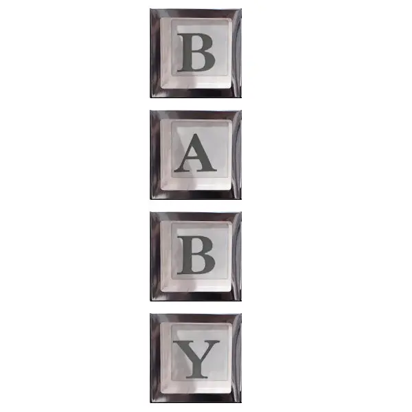 Silver 12x12in Clear-View Letter Boxes, Decorative Box Blocks Display for Baby Showers and Gender Reveals Decorations