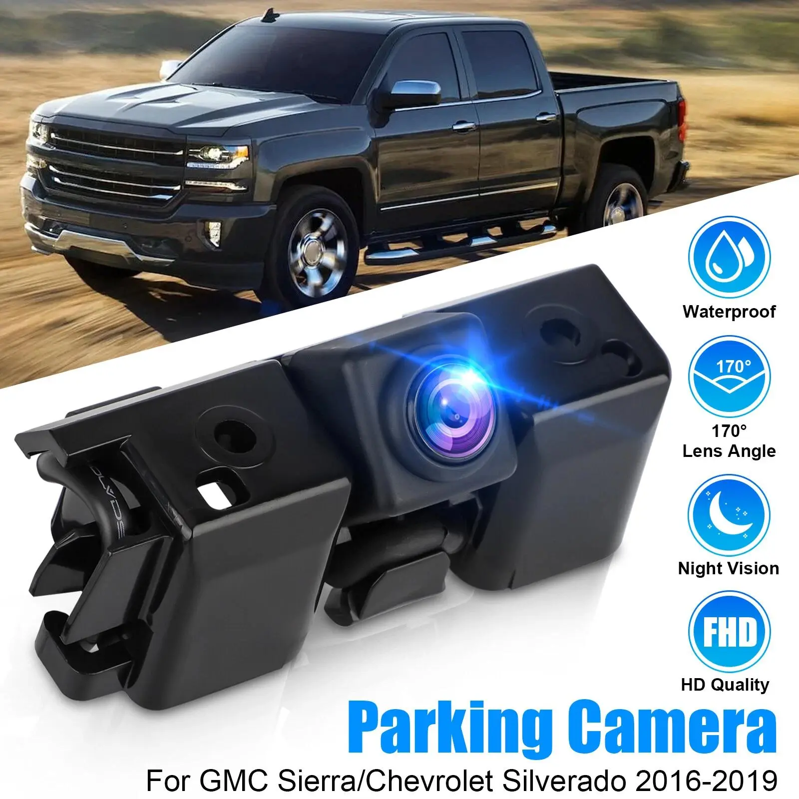 AUXITO Rear View Parking Camera 84062896 For 2016-2019 Chevrolet Silverado GMC Sierra 1500HD 2500HD 3500HD