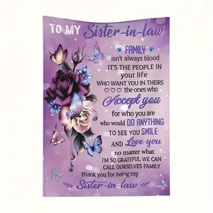 Digital Printing Gift Blanket for Sister-in-Law, Relatives, Friends and Family, Suitable for Bed, Sofa, Office, Travel and Camping, Machine Washable, Digital Printing, Camping Rugs, Birthday Gift Christmas Halloween Thanksgiving Gift