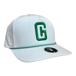 3-D Embroidered Georgia Hat Company Logo Zapped Blackhawk R+/White Green