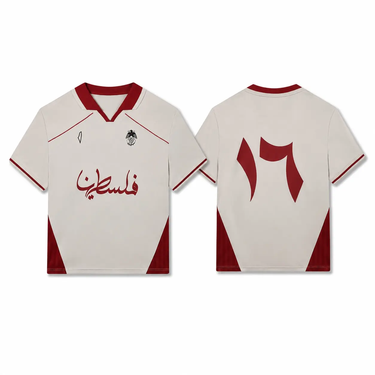 Palestine Soccer Jersey Bone – Vintage Arabic Graphic Football Shirt