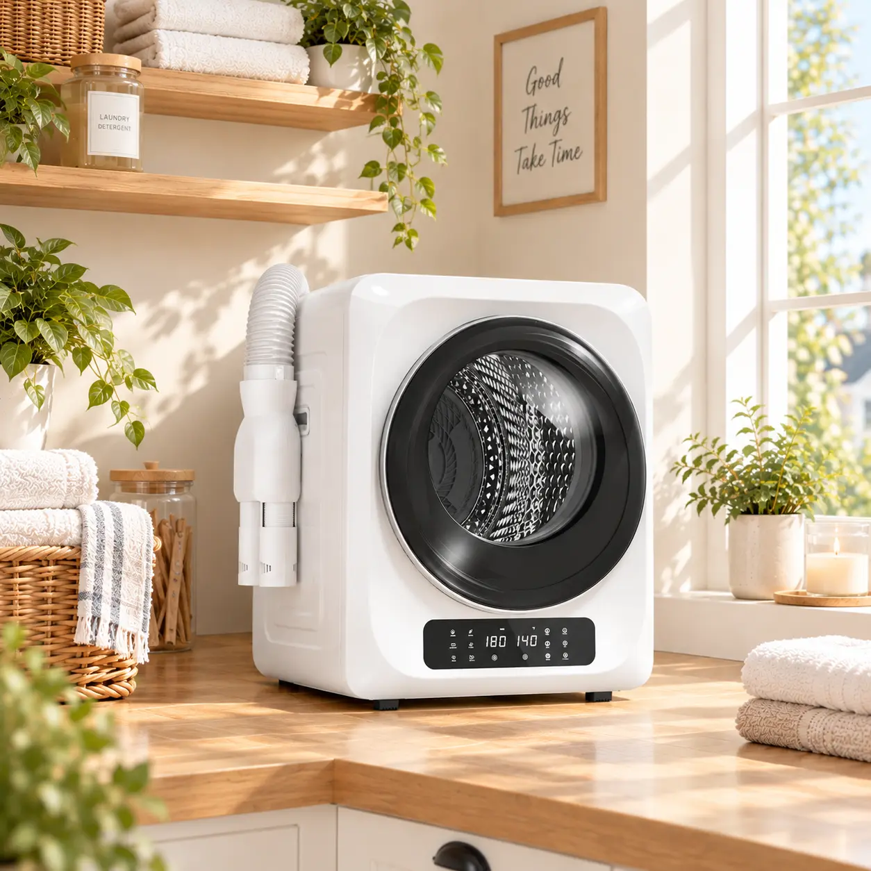 Auertech Portable Clothes Dryer 1.8 Cu. Ft., Compact Electric Dryer with Boot Dryer, 6 Drying Modes & LED Control Panel for Small Spaces, Apartment, Dorm & RV mini dora seca
