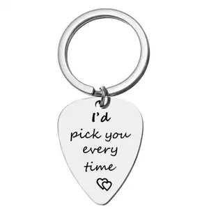"I'd Pick You Every Time" Significant Other Guitar Pick Keychain