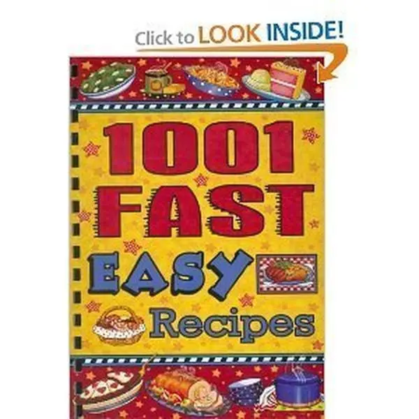 Used Paperback Book - 1001 Fast Easy Recipes by Cookbook Resources (English) - for Home Cooking, Household Kitchen Cooking, Quick Meal Prep