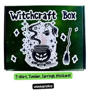 Spooky Witch Halloween Gift Set Box – T-Shirt, Tumbler Cup, Earrings & Stickers OOTD for Women, Party Outfit Set