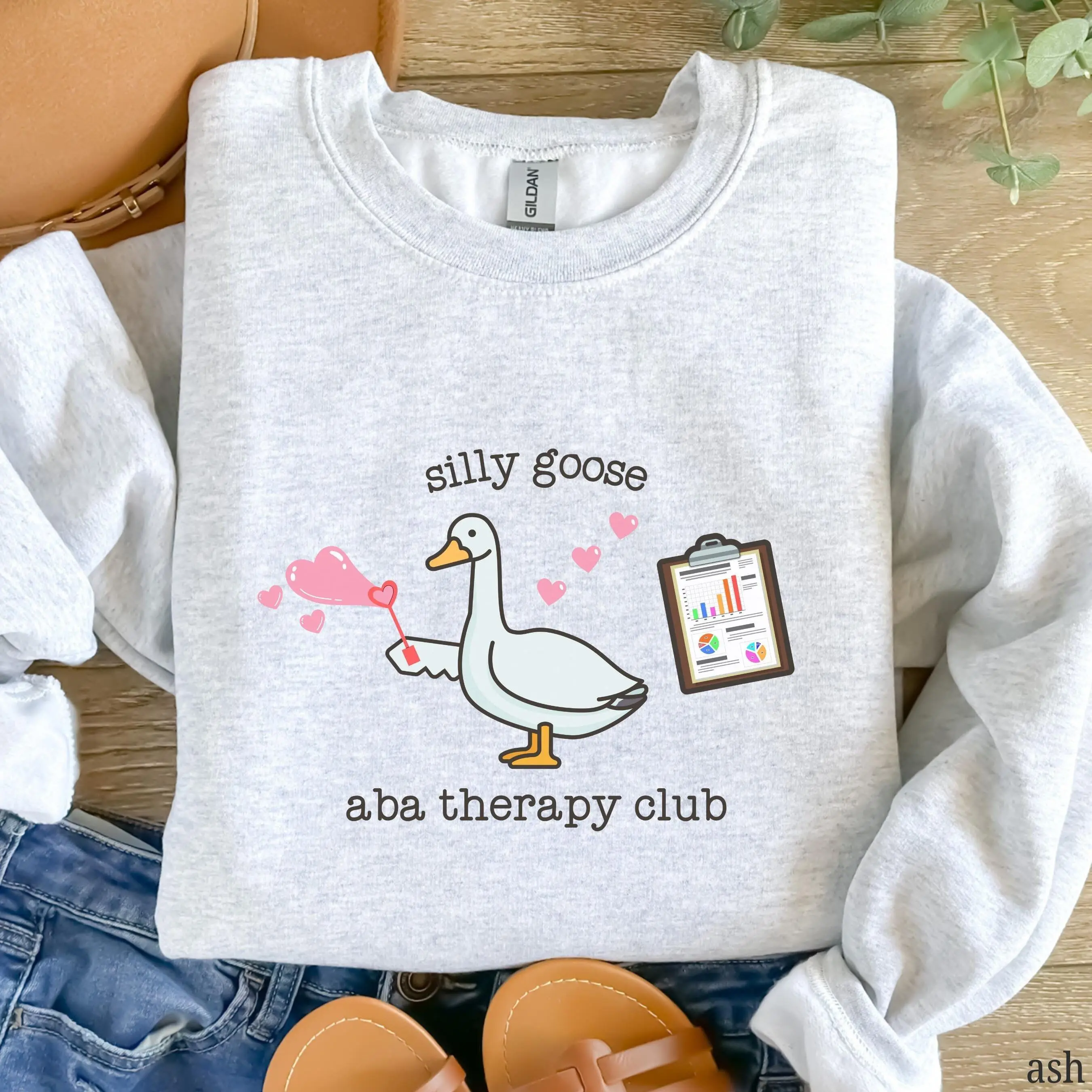 ABA Therapy T-Shirt Or Sweatshirt, Silly Goose ABA short sleeve Shirt, RBT weater, bcba t-shirt, Behavior Therapy Shirt, Behavior Analyst Technician Cotton ottom