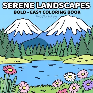 Serene Landscapes: Coloring Book for Adults and Teens Featuring Nature Scenes with Bold Paperback