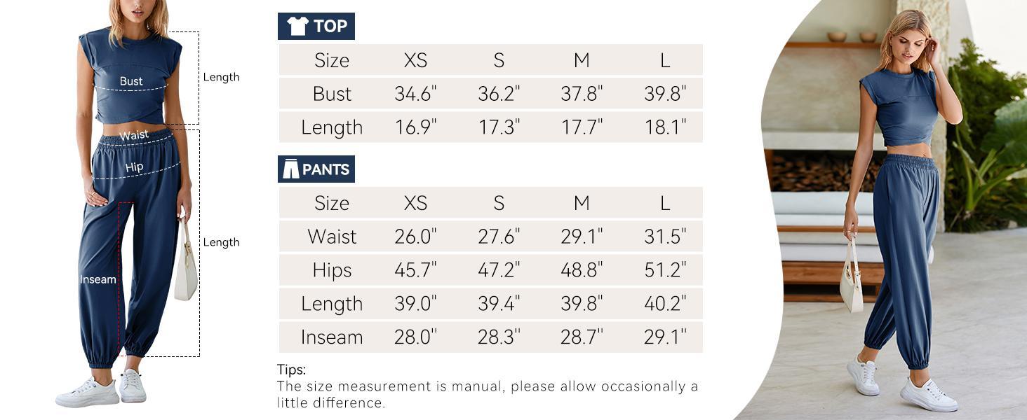 Tanming Womens 2 Piece Sweatsuits Sets Spring Summer Casual Workout Cropped Tee Top High Rise Sweatpants Athletic Tracksuits #SpringStatements