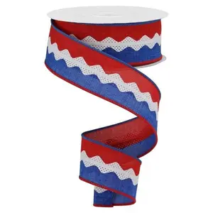 1.5" x 10yd 2-In-1 Ricrac On Royal Burlap