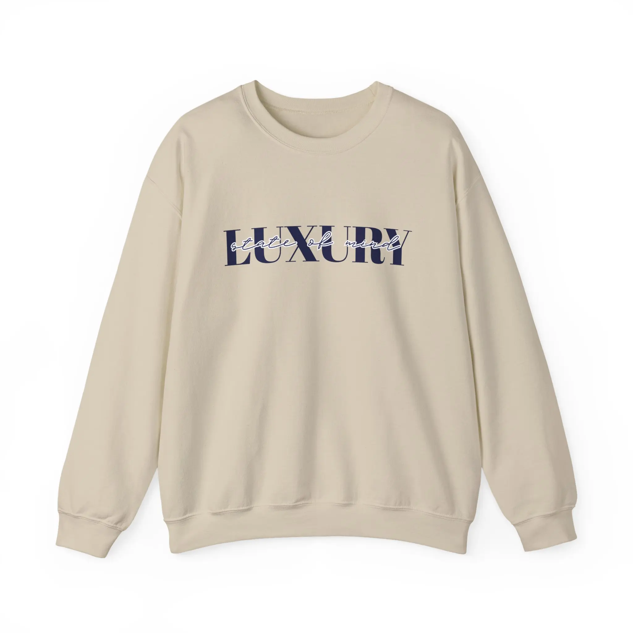 Luxury Typography Sweatshirt | White Crewneck, Minimal Logo