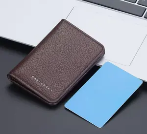 Front Pocket Minimalist Card Case Slim Wallet for Men Women Bifold Leather Purse