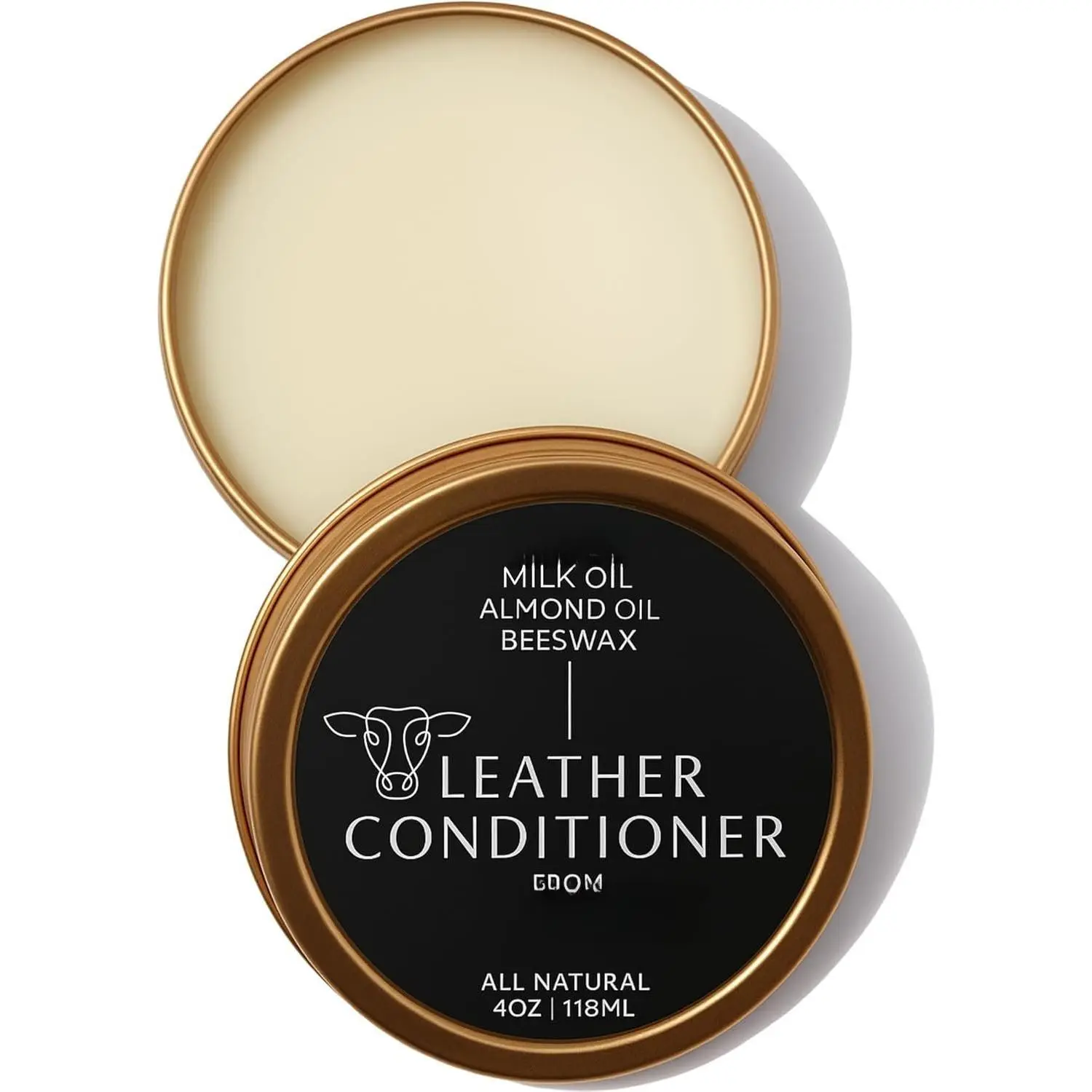 Leather Conditioner Balm - Made with  Oil, Tallow, & Beeswax, Protects, Softens Restores and Waterproofs Leather Shoes, Boots, Bags, Furniture (4 Oz)