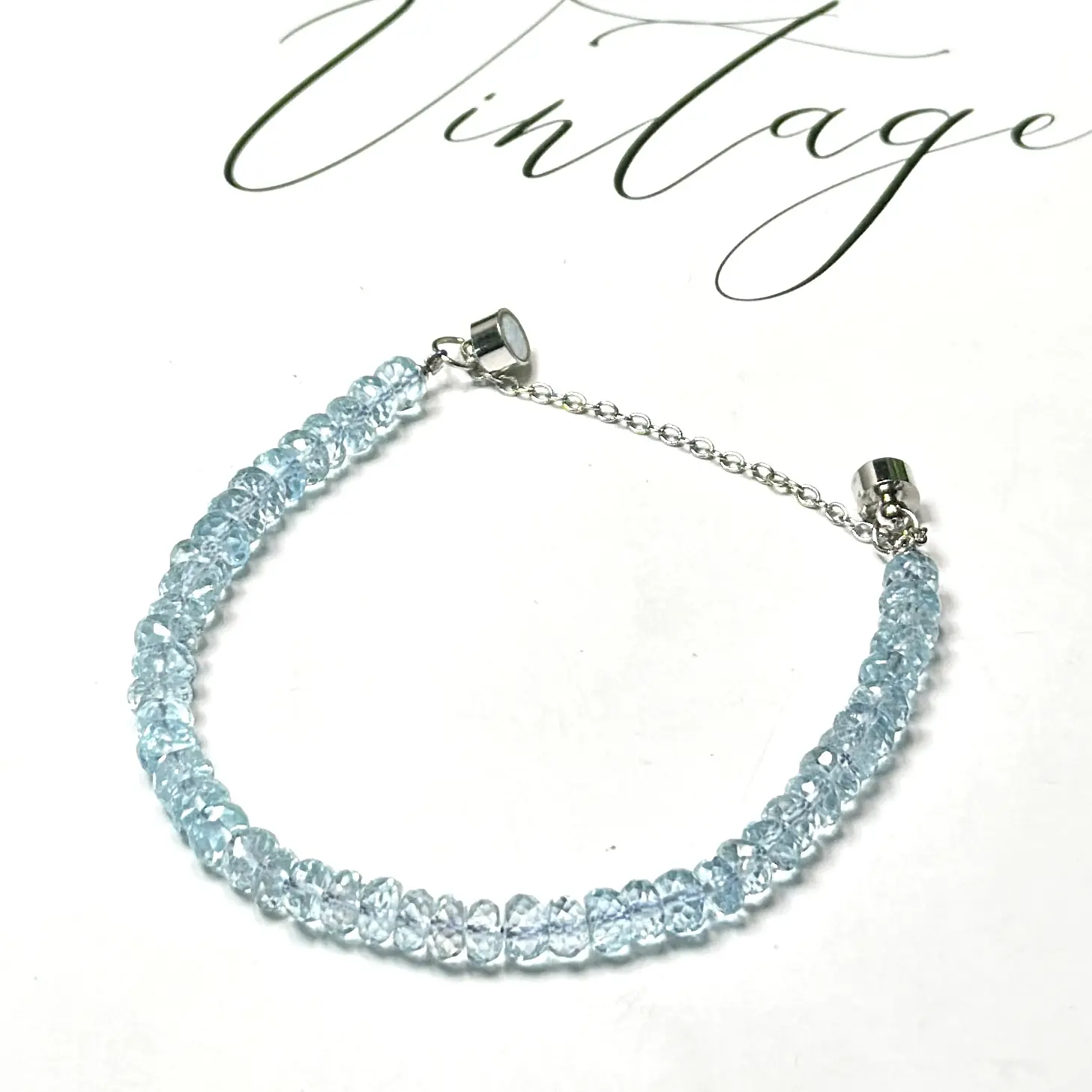 Natural High-Grade Topaz Crystal Bracelet with Magnetic Clasp, Natural Crystal Jewelry Accessory, Beaded Bracelet