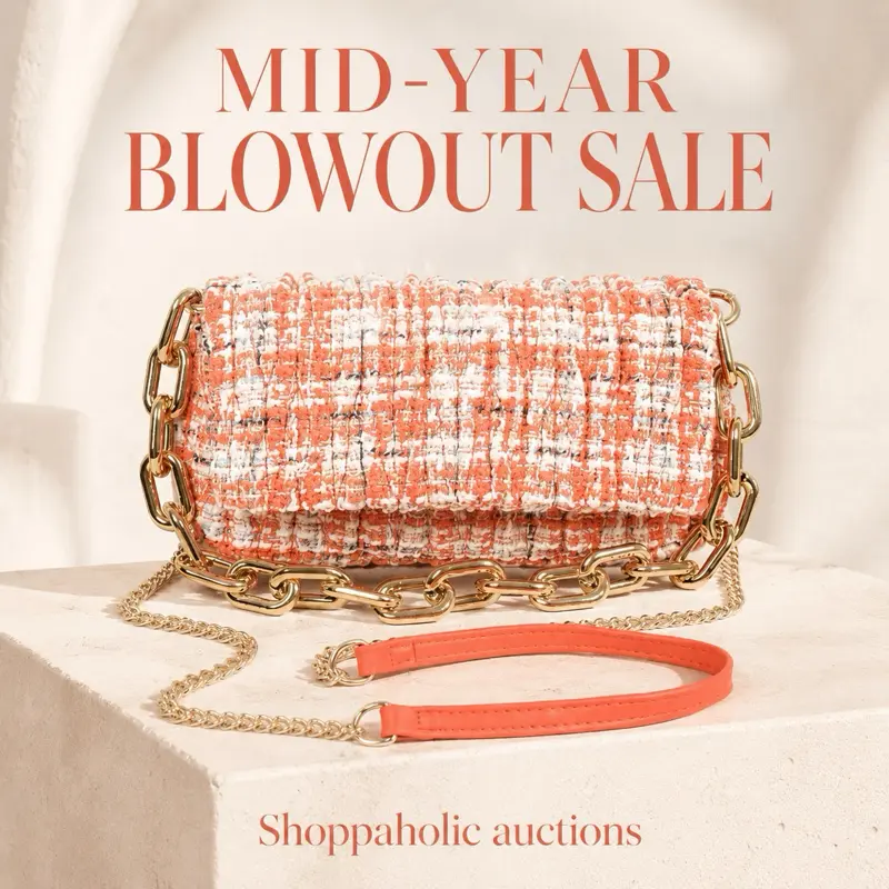 Quilted Tweed Chain Shoulder Bag