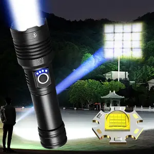 16-wick LED Flashlight, 5000mAh Rechargeable Alloy Torch, Portable Pocket Flashlight, Suitable for Camping Lighting, Hiking, Outdoor Activities