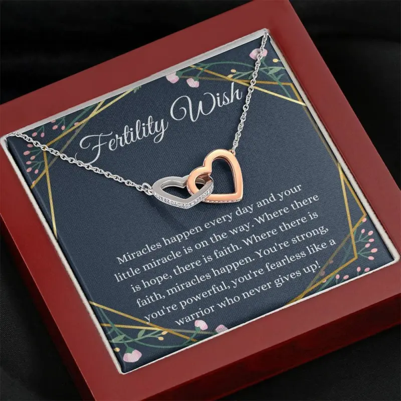Interlocking Hearts, Fertility Wish Gift, Infertility Gifts, IVF Gift, Fertility Gift, Miscarriage Gift, Support Gift, Fertility Necklace,