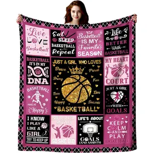 Basketball Blanket Ultra Soft Merch Sport Basketball Gifts Throw Blanket for Boys Teens Basketball Team Lovers Stuff 50"X40"