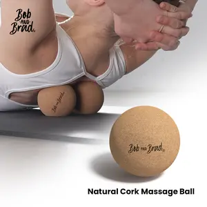 Bob and Brad 100% Natural Cork Massage Ball, Perfect Firmness for Deep Tissue Relief, Portable Eco-Friendly Durable Yoga Balls for Full Body Relaxation, Idea for Physical Therapy Home Gym