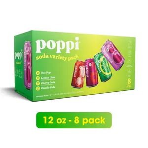 Poppi Classic Variety Pack Prebiotic Soda, 12 fl oz, 8 Pack Cans