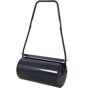 Lawn Roller Push Tow Behind Water Sand Filled Steel Yard Sod Roller for Garden Backyard 13 Gallon Handle Portable Durable Rust Resistant Easy Storage Wall Installable Environmentally Friendly U Shaped Handle