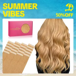 WENNALIFE 20pcs Tape in Hair Extensions Human Hair 30g to 60g 14-26 inch Remy Invisible Tape Ins Straight #Summervibes