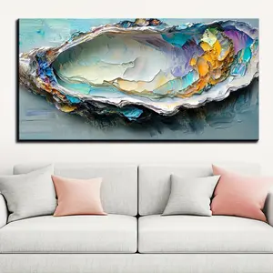 Vivid Oyster Pattern Poster - Waterproof Canvas Wall Decor, 1.5" Solid Pine Wood Frame, Ready to Hang, Perfect for Living Room, Bedroom, Office