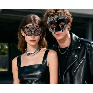 Venetian Carnival Half Face Mask, Luxury Masquerade Mask for Couples & Party Events