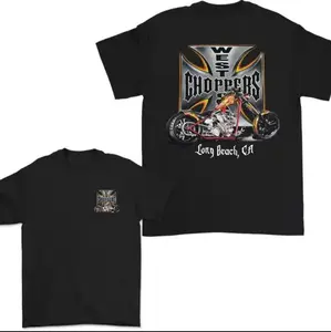 2000s West Coast Choppers 2-Sided T-Shirt – Long Beach CA Motorcycle Tee, Casual Unisex Cotton Shirt for Men and Women, Classic Menswear Top, Perfect Gift for Biker Fans and Streetwear Lovers