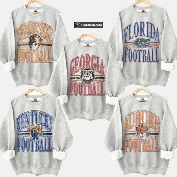 Vintage All Team Football College ASH GREY Sweatshirt, Hometown Football Game Day Pullover, Vintage College Football Graphic,Custom Your Team, Perfect for Fans- C