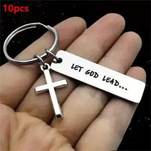 Set of 10 Cross Keychains, Christian Religious Key Ring for Bags And Backpacks, Perfect for Christmas Gifts