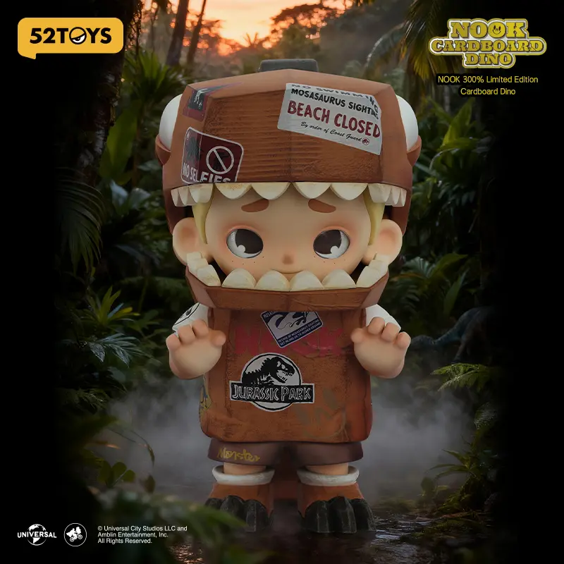 【52TOYS】 Nook 300% Cardboard Dinosaur Collectible Figure - Jurassic World Collaboration Limited Edition Gift Set Figurine Mosasaurus
