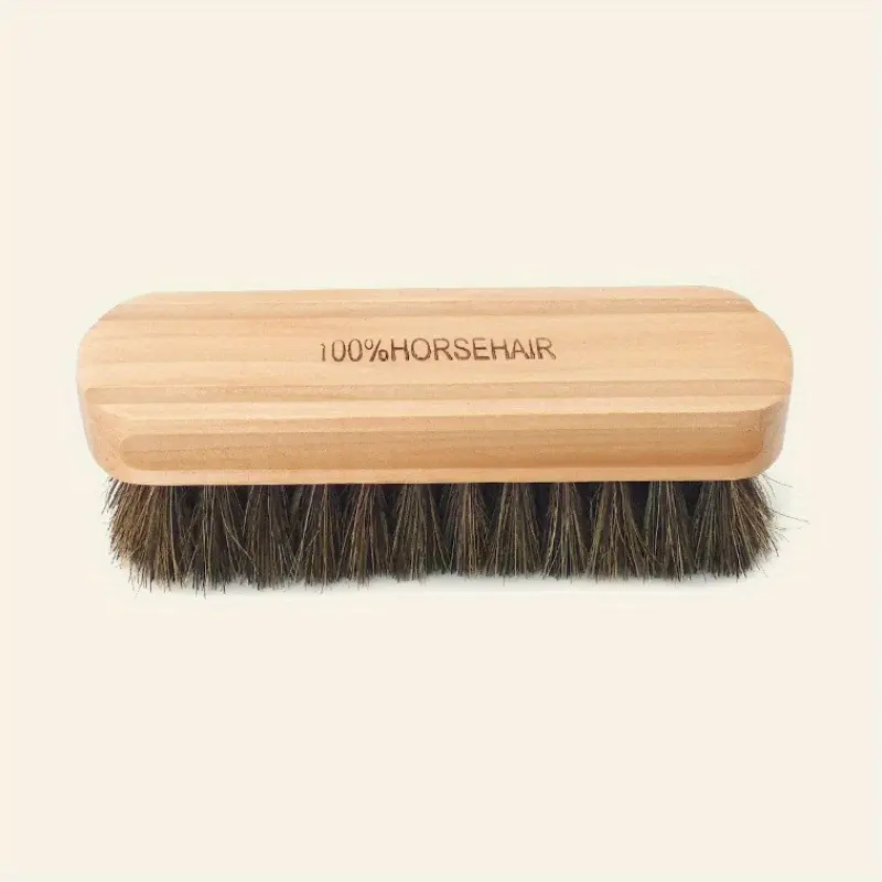 Horse Hair Shoe Brush, Shoe Cleaning Brush, Leather Polishing Brush, Soft Non-scratch Shoes Oil Brush, Suitable For Suede Boots, Shoes Maintenance, Polishing Tool, Cleaning Supplies, Cleaning Tool, Back To School Supplies