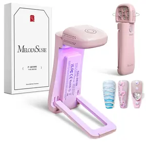 MelodySusie Cordless UV Nail Lamp with Fold-Out Stand,P-Art09F Foldable UV Light with 2-in-1 Lighting & Curing Function, Rechargeable, Flash Cures All Soft Gels Especially Half-Cured, Base & Top Coat