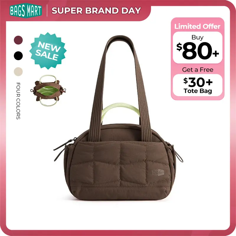 【NEW IN】BAGSMART TRINI Handbag for Women, Lightweight Shoulder Bag Duffle Bag Perfect for Commuting, Travel, School & Fitness for Gen Z, Pros & Moms, Super Brand Day tiktokshopbacktoschool