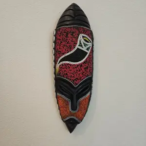 Igala Firebird Beaded Mask - Handcrafted African Art with Vibrant Beadwork and Unique Design