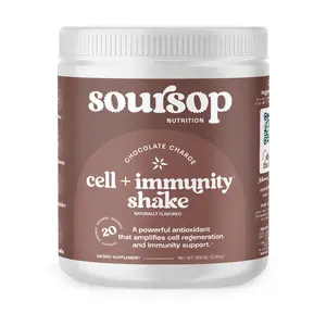Soursop Cell + Immunity Shake Boost | Dietary Supplement | Chocolate Flavor | For Men and Women with Turmeric, Irish Sea Moss, Milk Thistle | High in Fiber | Non-GMO, Gluten Free, Low Carb