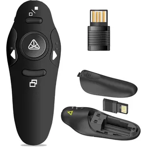 Presentation Clicker Wireless Presenter Remote USB Control Powerpoint PPT Clicker, Laser Pointer RF 2.4GHz Presenter Remote Google Slide Advancer Powerpoint Clicker for Computer/Laptop/Mac/Keynote